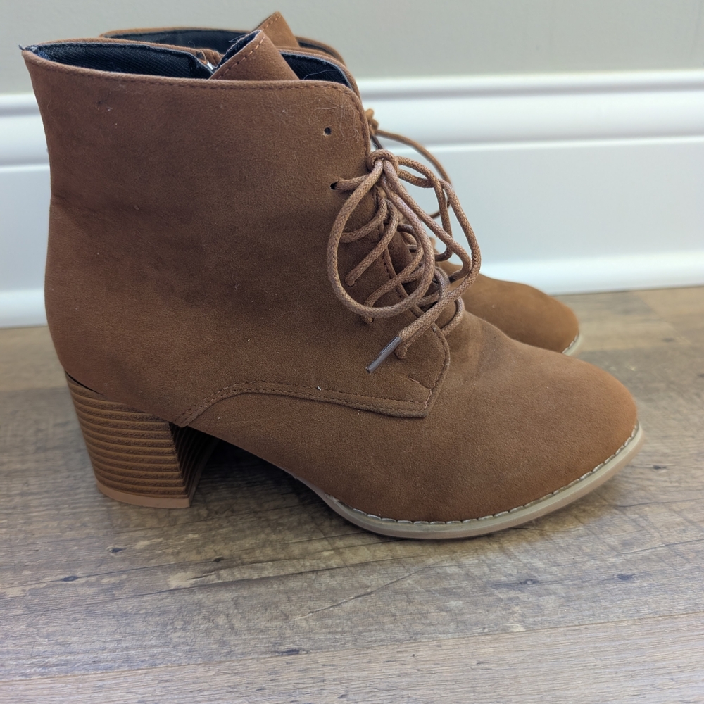 SHEIN Tan Heeled Boots